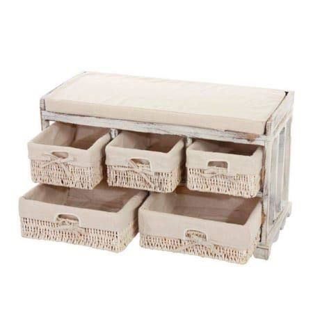 Shabby Chic Sitzbank 5 Schubladen