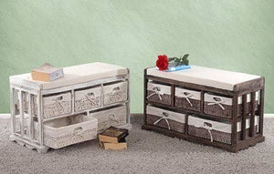 Shabby Chic Sitzbank 5 Schubladen