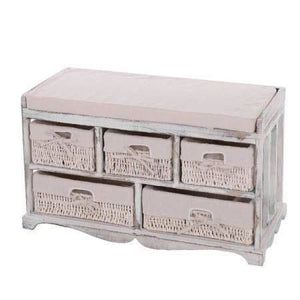 Shabby Chic Sitzbank 5 Schubladen