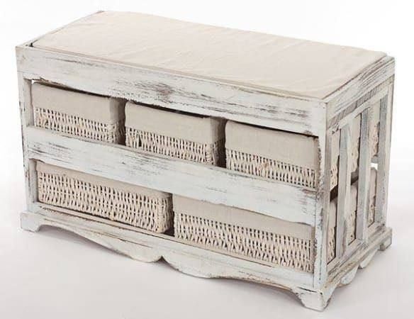 Shabby Chic Sitzbank 5 Schubladen
