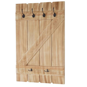 Shabby Chic Wandgarderobe 6 Haken 91x60cm Kiefer