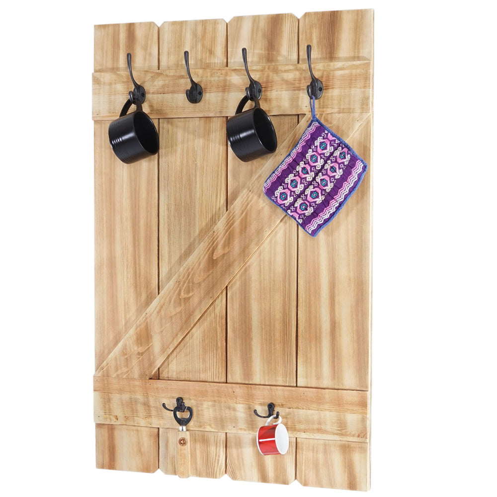 Shabby Chic Wandgarderobe 6 Haken 91x60cm Kiefer