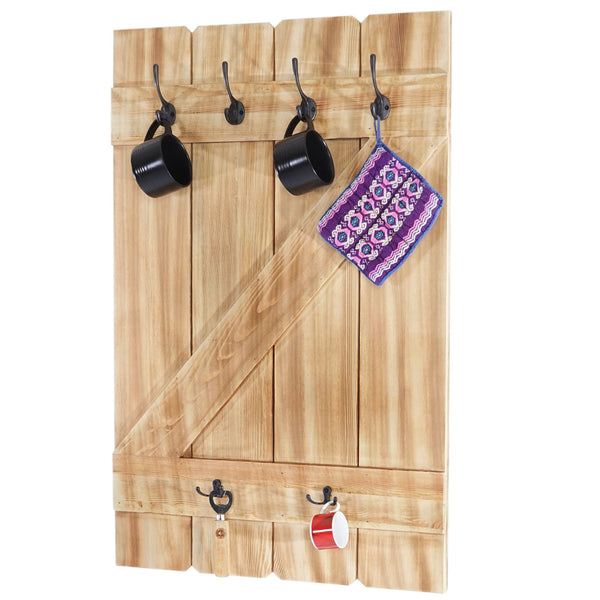 Shabby Chic Wandgarderobe 6 Haken 91x60cm Kiefer