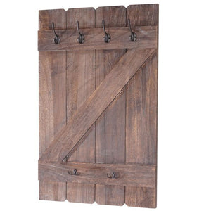 Shabby Chic Wandgarderobe 6 Haken 91x60cm braun