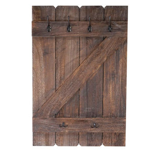 Shabby Chic Wandgarderobe 6 Haken 91x60cm braun