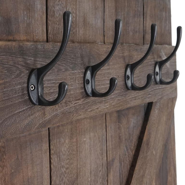Shabby Chic Wandgarderobe 6 Haken 91x60cm braun