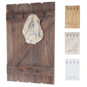 Shabby Chic Wandgarderobe 6 Haken 91x60cm braun