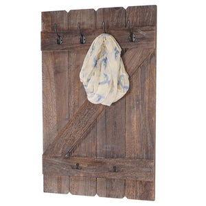 Shabby Chic Wandgarderobe 6 Haken 91x60cm braun