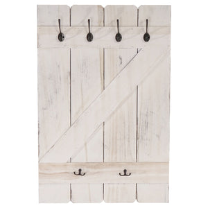 Shabby Chic Wandgarderobe 6 Haken 91x60cm ~ weiss