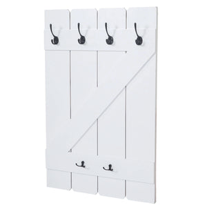 Shabby Chic Wandgarderobe 6 Haken 91x60cm weiss lackiert