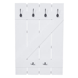 Shabby Chic Wandgarderobe 6 Haken 91x60cm weiss lackiert