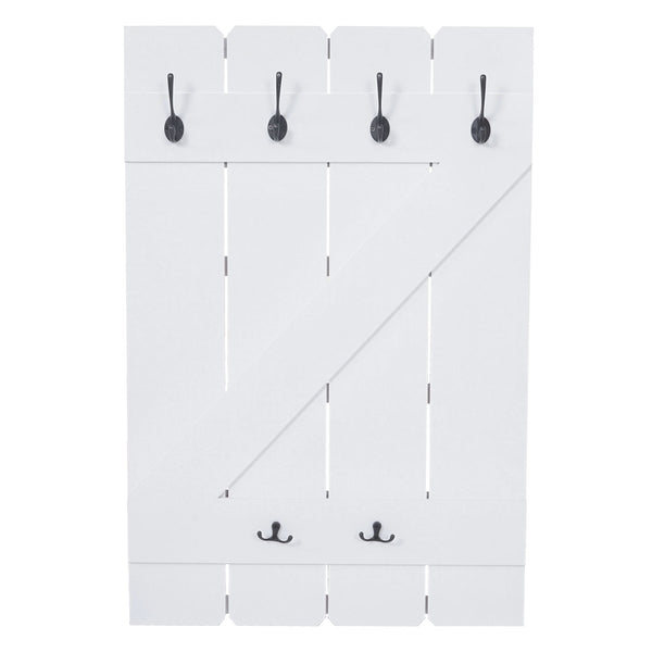 Shabby Chic Wandgarderobe 6 Haken 91x60cm weiss lackiert