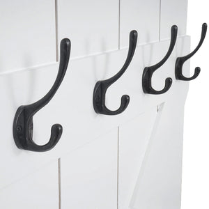 Shabby Chic Wandgarderobe 6 Haken 91x60cm weiss lackiert