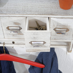 Shabby Chic Wandgarderobe mit 5 Schubladen Vintage weiss
