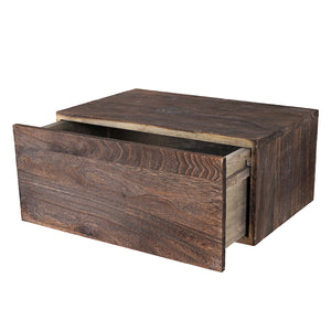 Shabby Nachttisch Dinant Schweberegal mit Schublade 21x46x30cm braun