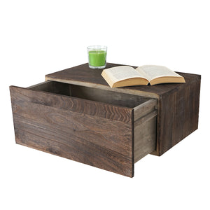 Shabby Nachttisch Dinant Schweberegal mit Schublade 21x46x30cm braun