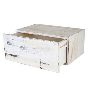 Shabby Nachttisch Dinant Schweberegal mit Schublade 21x46x30cm weiss