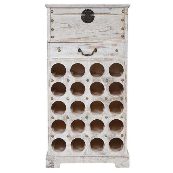 Shabby Chic Weinregal Lucan 20 Flaschen shabby weiss