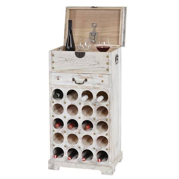 Shabby Chic Weinregal Lucan 20 Flaschen shabby weiss