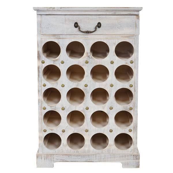 Shabby Chic Weinregal Lucan 20 Flaschen ~ weiss