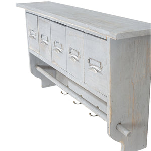 Shabby Chic Garderobe mit 5 Schubladen Vintage grau