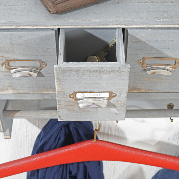 Shabby Chic Garderobe mit 5 Schubladen Vintage grau