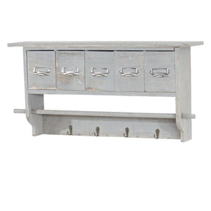 Shabby Chic Garderobe mit 5 Schubladen Vintage grau