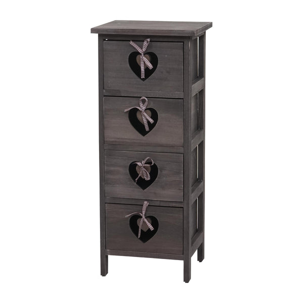 Shabby Kommode Forli 4 Schubladen mit Herzen