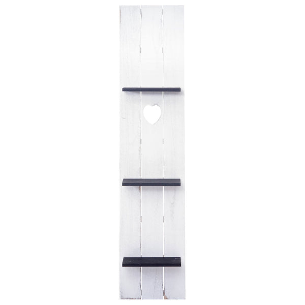Shabby Wandregal Wandpaneel Holzregal 3 Ablagen 150x33x13cm weiss