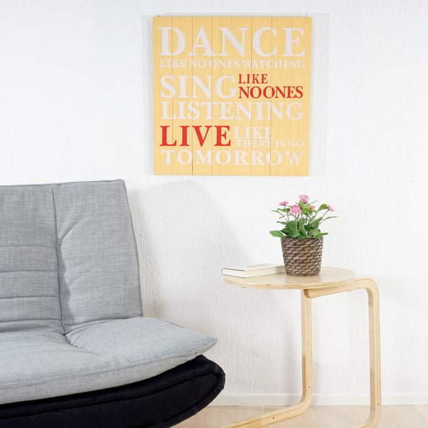 Shabby Wandschild Dance, Holzschild 60x60cm ~ gelb