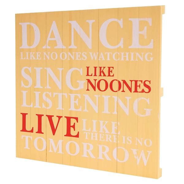 Shabby Wandschild Dance, Holzschild 60x60cm ~ gelb