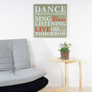 Shabby Wandschild Dance, Holzschild 60x60cm ~ grün