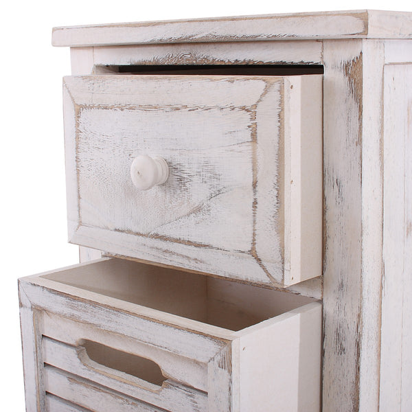 Shaby Chic Kommode 74x30x25cm Vintage weiss