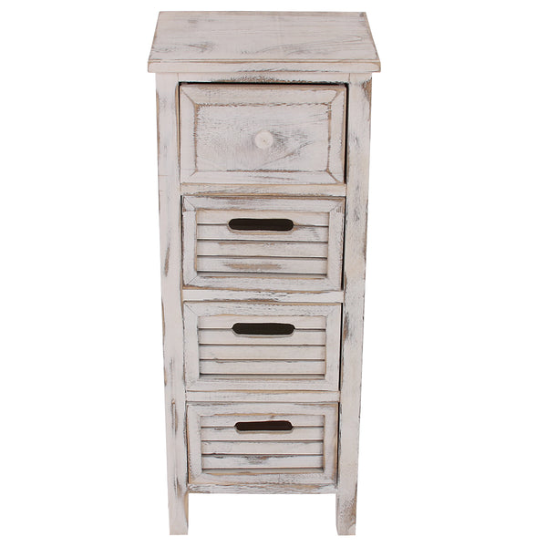 Shaby Chic Kommode 74x30x25cm Vintage weiss