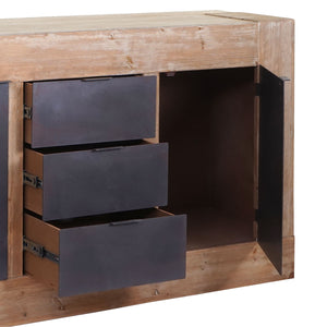 Sideboard Anrichte, Tanne Holz rustikal massiv 90x160x45cm 67kg