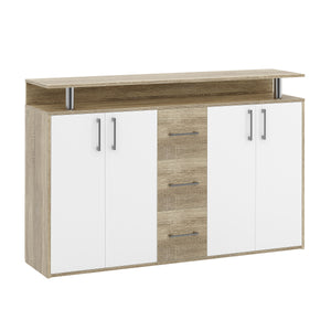 Sideboard BENNETT 139 x 90 cm braun/weiss
