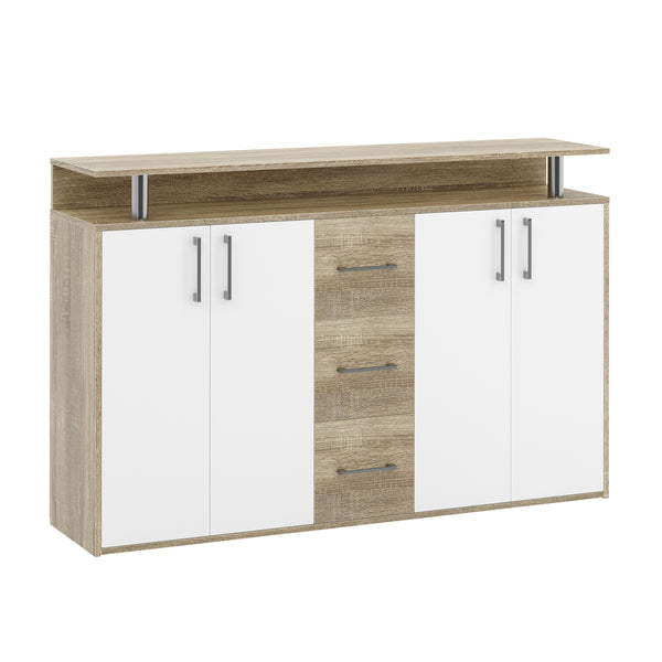 Sideboard BENNETT 139 x 90 cm braun/weiss