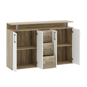 Sideboard BENNETT 139 x 90 cm braun/weiss
