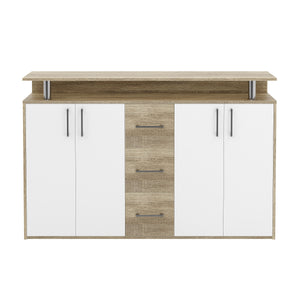 Sideboard BENNETT 139 x 90 cm braun/weiss