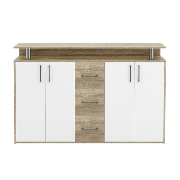 Sideboard BENNETT 139 x 90 cm braun/weiss
