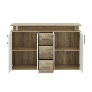 Sideboard BENNETT 139 x 90 cm braun/weiss