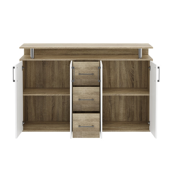 Sideboard BENNETT 139 x 90 cm braun/weiss