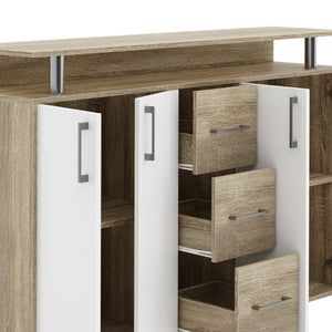Sideboard BENNETT 139 x 90 cm braun/weiss