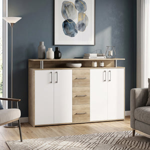 Sideboard BENNETT 139 x 90 cm braun/weiss