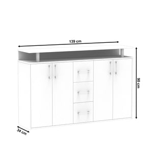 Sideboard BENNETT 139 x 90 cm weiss