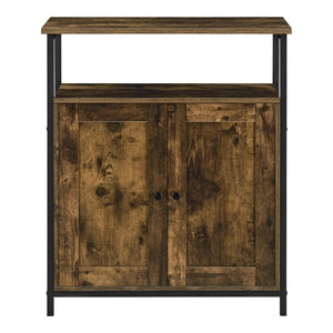 Beistelltisch Kommode 79x60x30cm mit Schrankfächer Dunkler Holzton