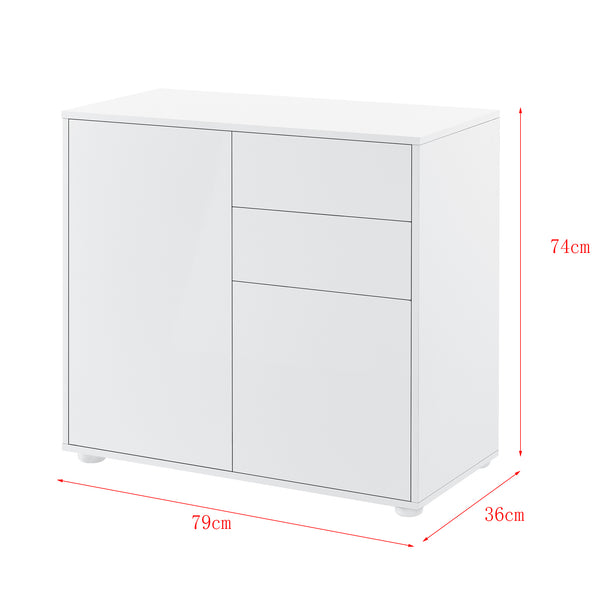 Sideboard Paarl 74x79x36cm mt 2 Schubladen hochglanz