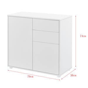 Sideboard Paarl 74x79x36cm mit Schubladen und Schranktüren Matt