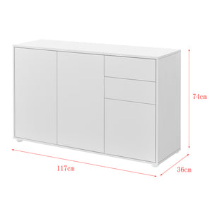 Sideboard Paarl 74x117x36cm mit 2 Schubladen und 3 Türen matt
