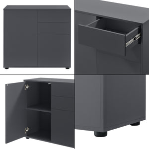 Sideboard Paarl 74x79x36cm mit 2 Schubladen und Schranktüren Matt